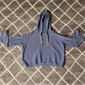 Aerie Cropped Hoodie, Blue, Size XS